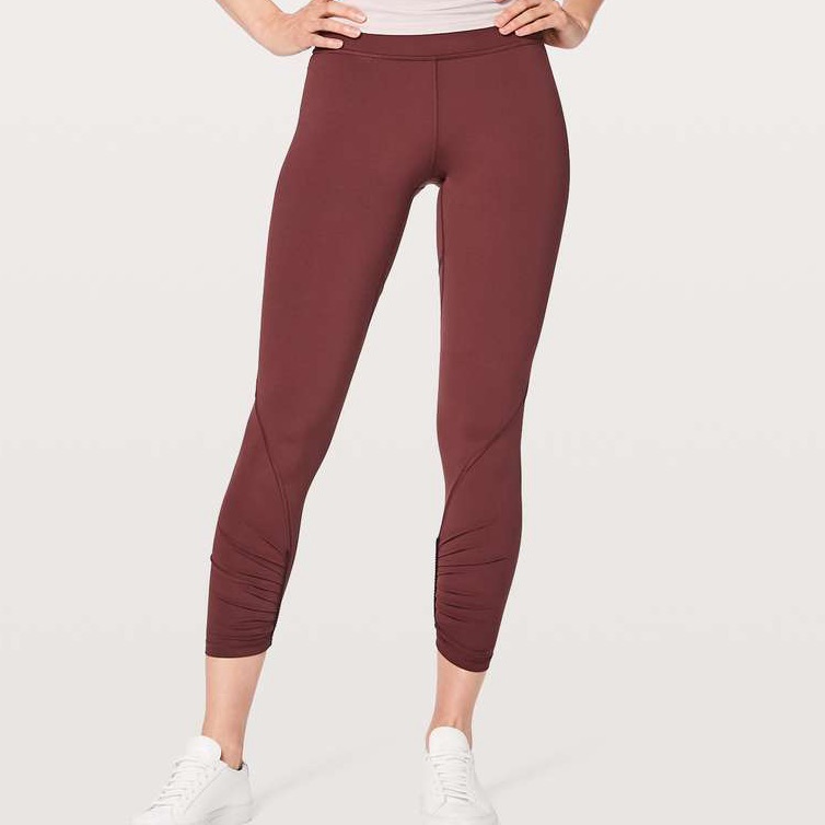 Final Sale! Price Is Firm Lululemon Burgundy Play Off The Pleats Leggings 25”